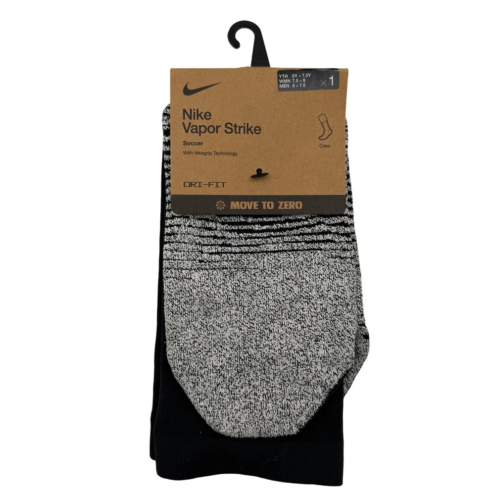 Nike Vapor Strike Soccer Socks Youth 6Y-7.5Y W7.5-9 M6-7.5 Black New DH6613-010